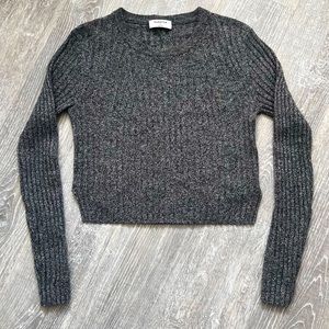 Grey wool blend cropped sweater